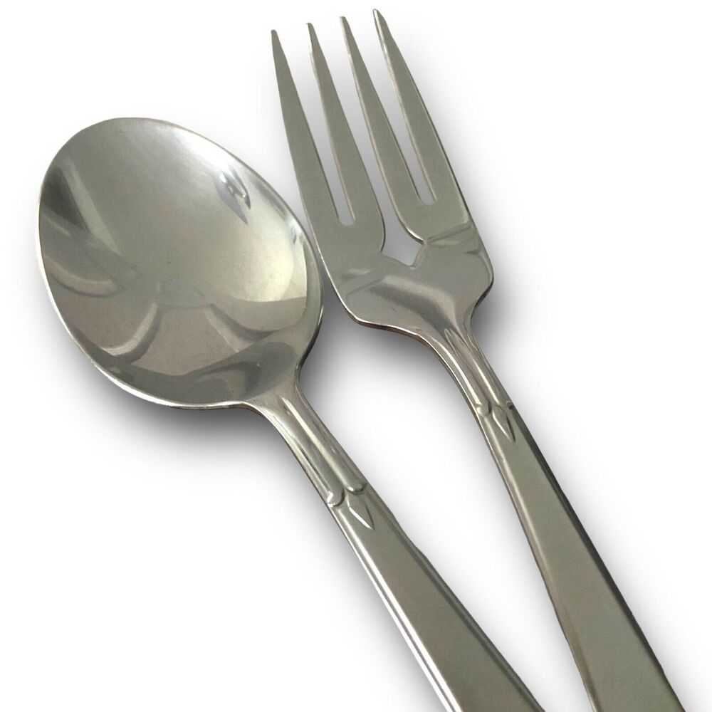 Oneida Satin Accent Flatware Salad Fork / Soup Spoon Stainless Steel Replacement